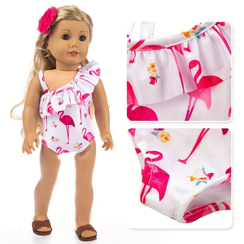 American Girl Doll Clothes Flamingo Swimsuit Doll Bikini Summer Bathing Suit