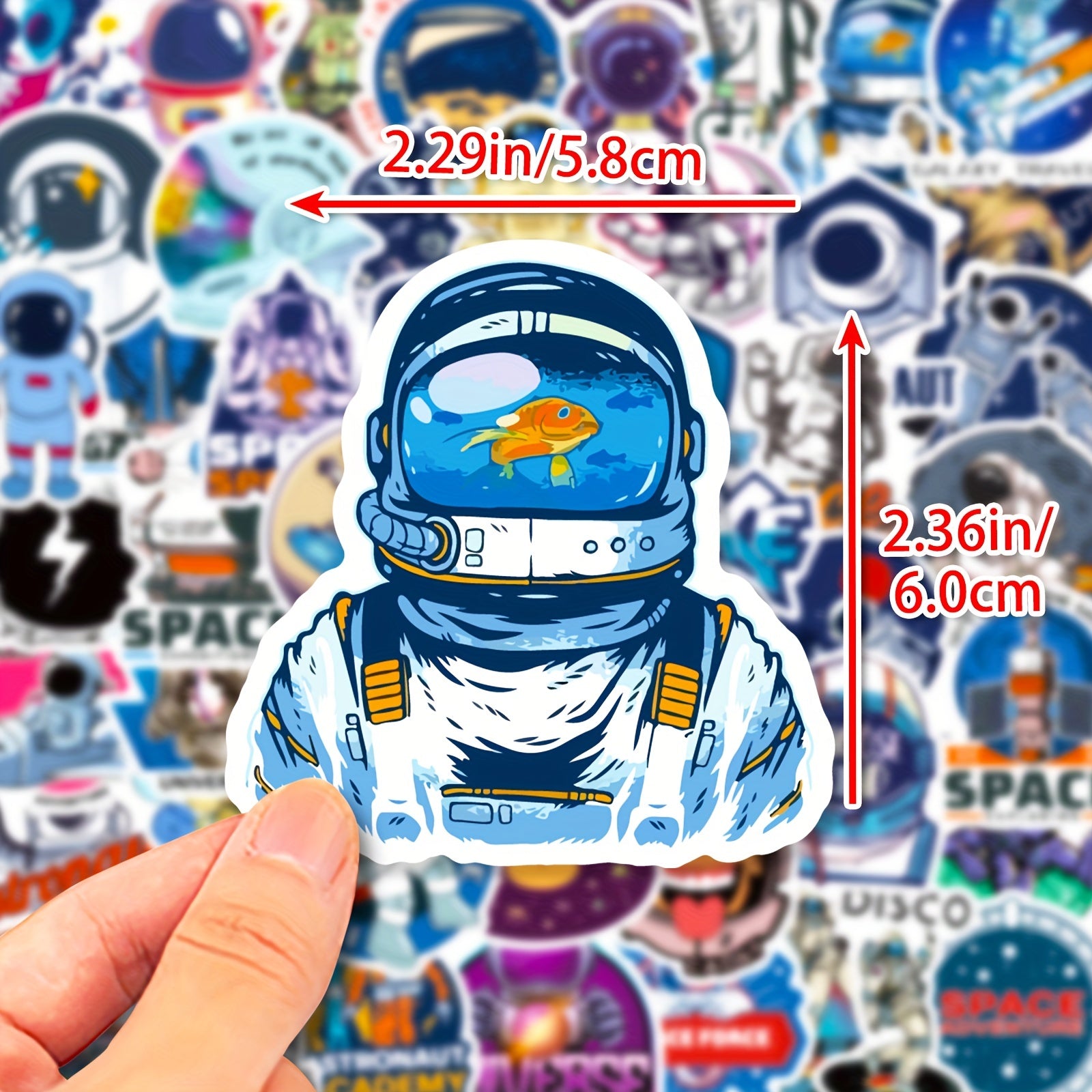50pcs Space Stickers Waterproof for Laptops Water Bottles Skateboards
