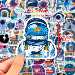 50pcs Space Stickers Waterproof for Laptops Water Bottles Skateboards