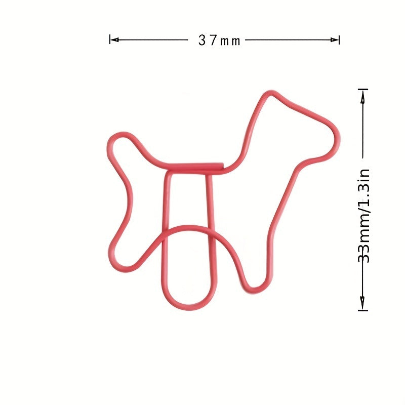 24pcs Puppy Paperclips Colorful Animals Curved Pins Study Office Supplies
