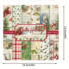 DIY Album Scrapbook Vintage Christmas Background Paper 6 inch