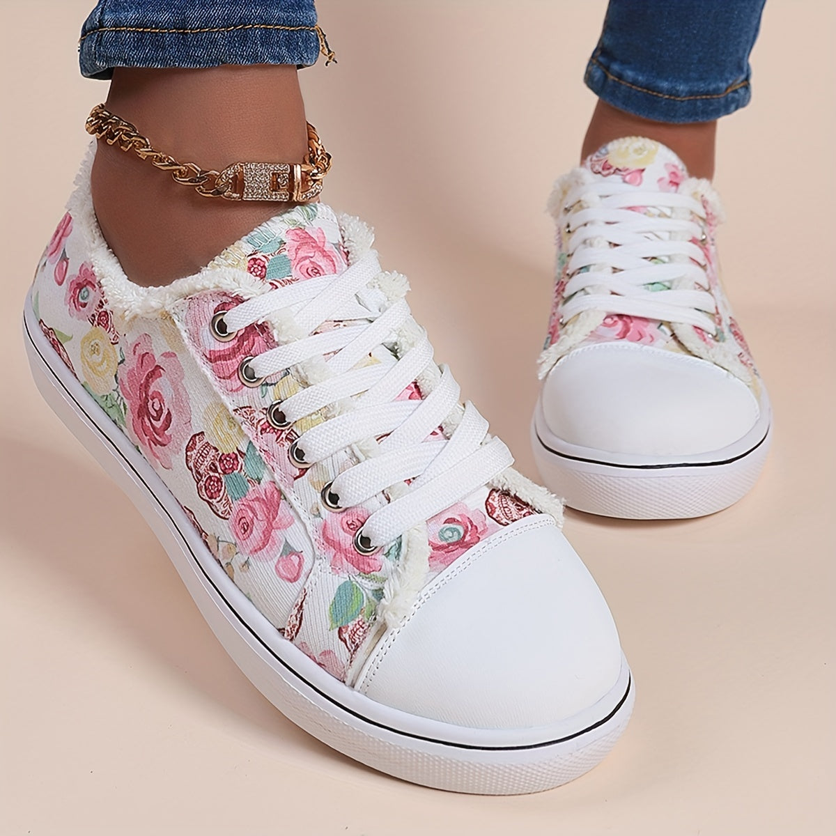 Halloween Rose & Skull Print Canvas Shoes