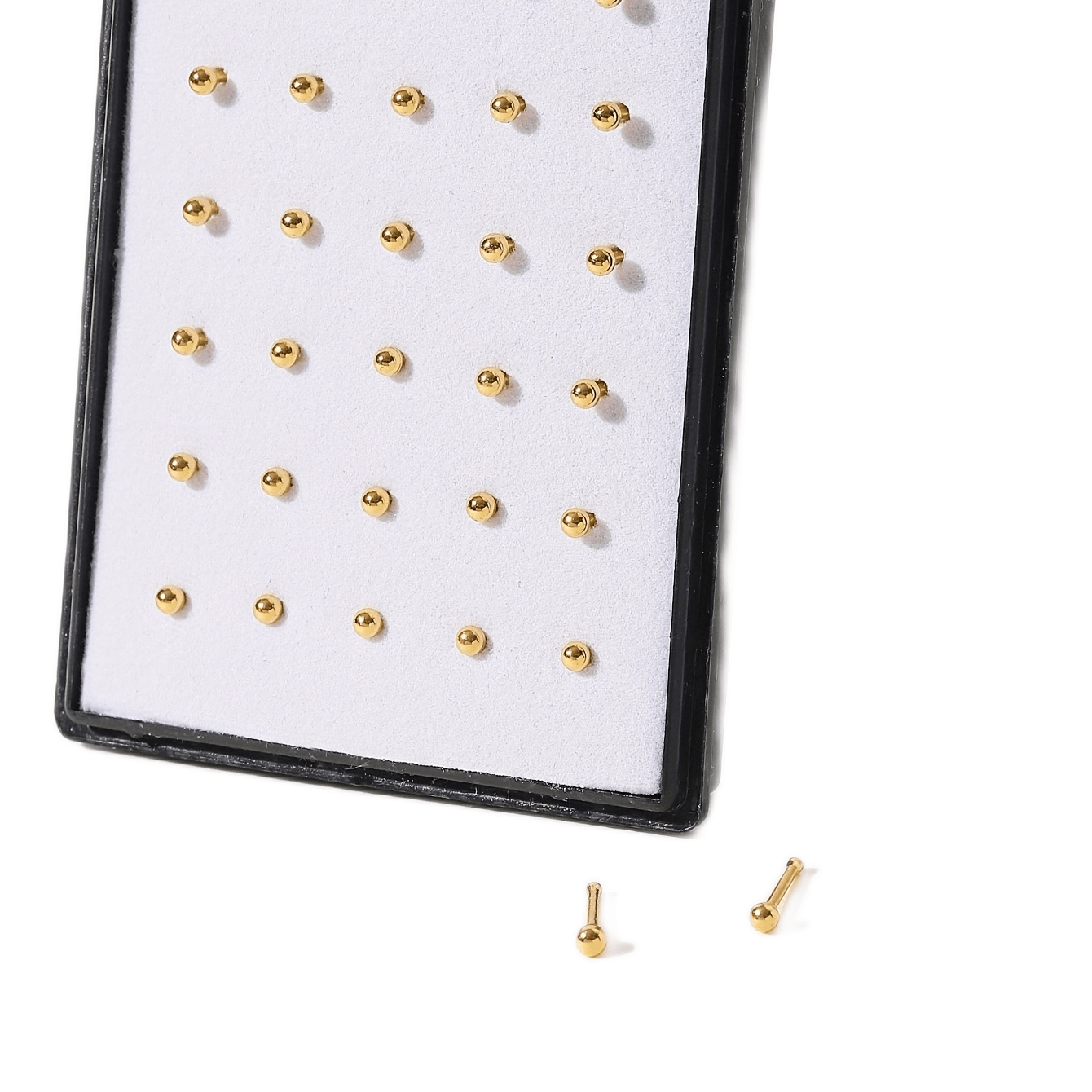 40pcs Small Bead Stainless Steel Nose Stud Ring Unisex