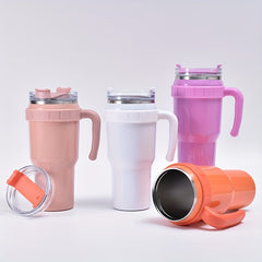 40oz Insulated Stainless Steel Tumbler with Handle, Straw & Lid