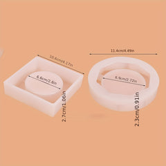 2pcs Square, Rhombus, Round Ashtray Resin Molds Silicone Casting DIY