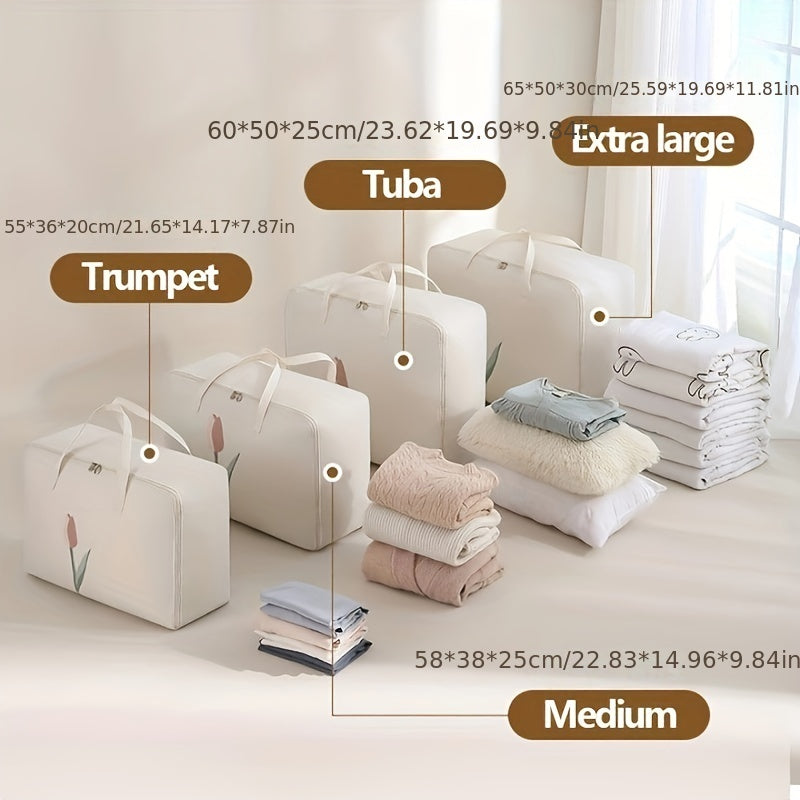 Tulip Print Moving Bag Moisture-proof Storage Bag