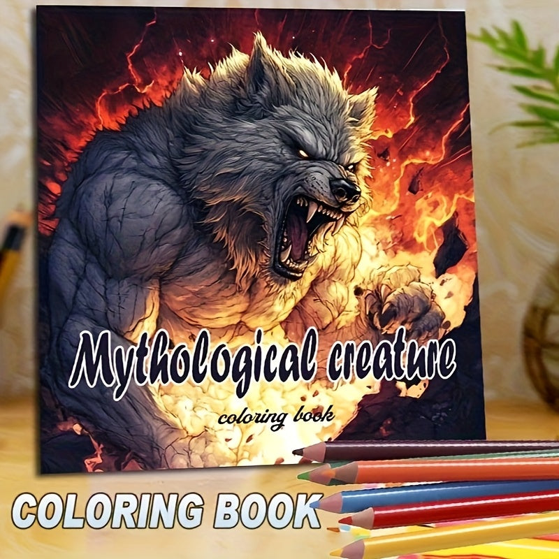 Mythological Creatures Adult Coloring Book - 20 Thick Pages