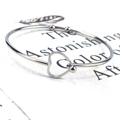 Heart Stainless Steel Wire Bracelet Opening Adjustable DIY Jewelry