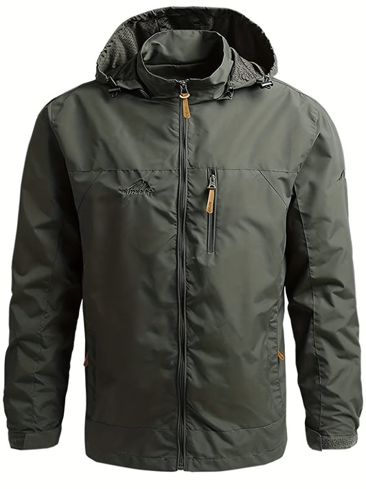 Men's Lightweight Hooded Windbreaker Jacket for Spring Fall