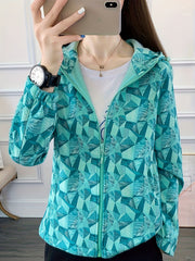 Zipper Fleece Lined Hooded Sports Jacket for Women