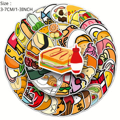 108pcs Food Series Waterproof Vinyl Stickers for Notebooks Laptops Water Bottles