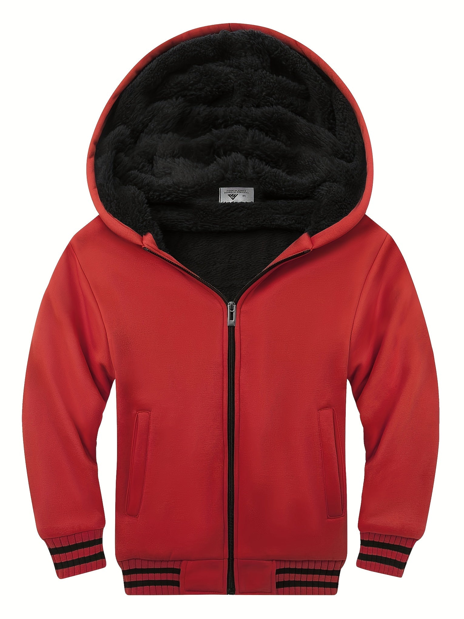 Boys Warm Hooded Sweatshirt with Zip Up Pockets