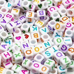 100pcs 6 6mm English Letter Cube Acrylic Beads DIY Jewelry Accessories