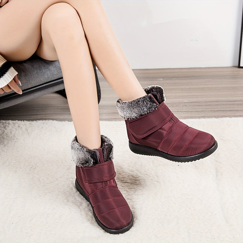 Women's Snow Boots Faux Fur Lining Thermal Waterproof Ankle Boots