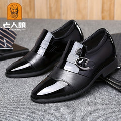 LAORENTOU Men's Leather Elevator Shoes Non Slip Formal for Business Wedding