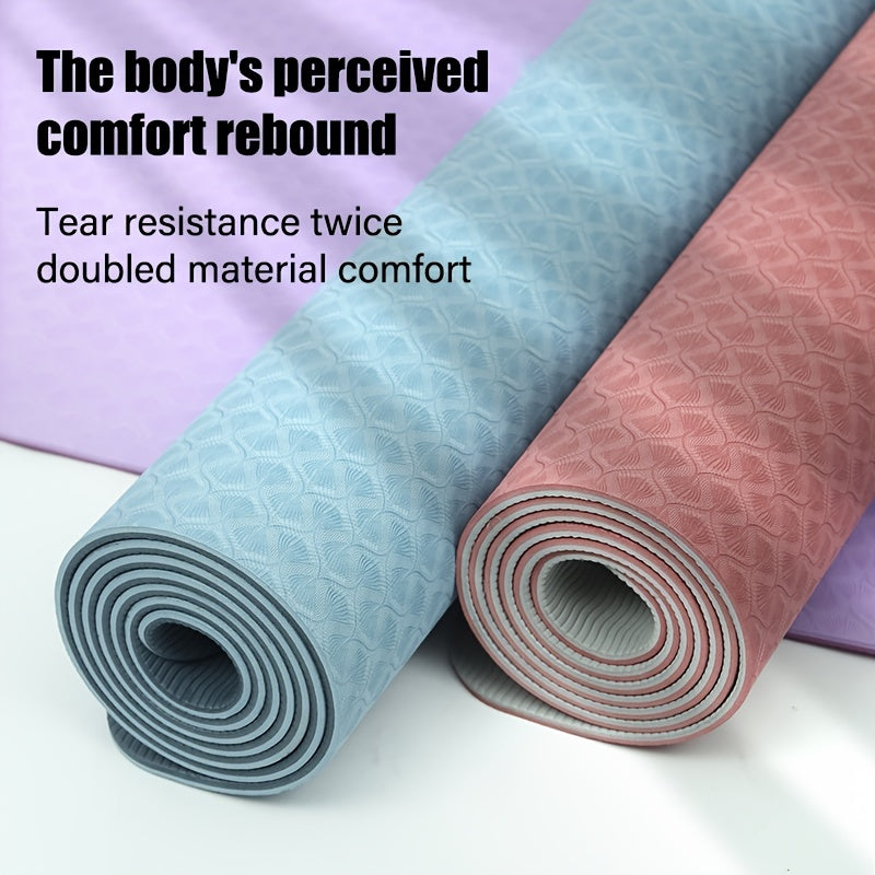 TPE Yoga Mat Non Slip Double Sided Fitness Mat For Plank Support