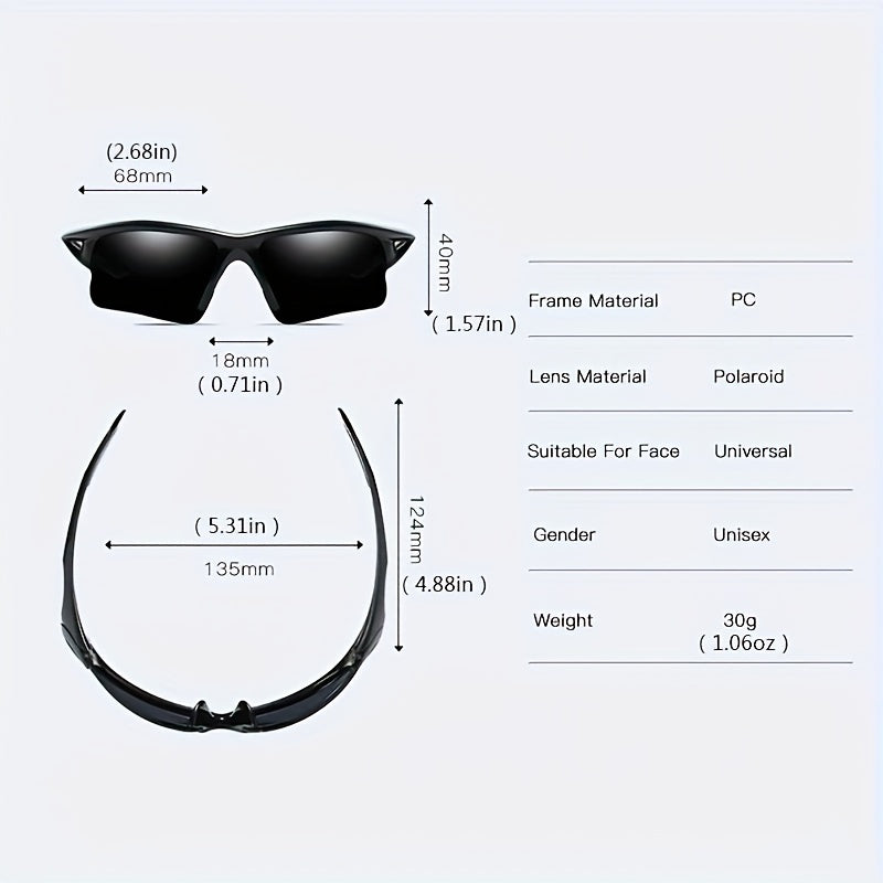 Men's Polarized Sports Sunglasses Anti Wind Sand UV Protection Eyewear