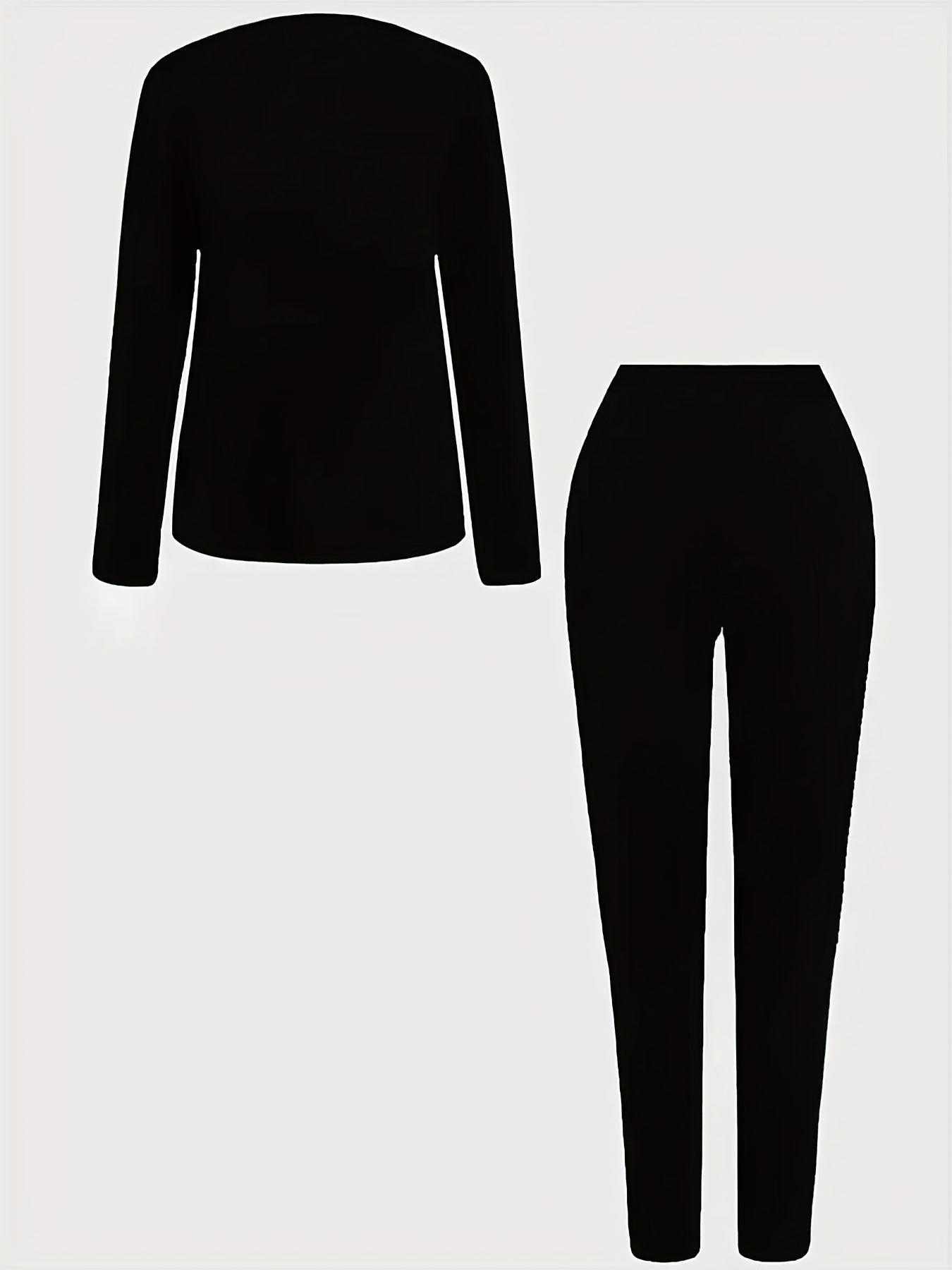 Women's Plus Slogan Print Top & Leggings Set