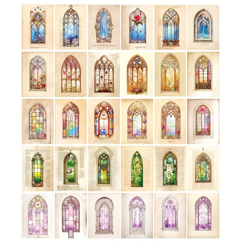 60pcs Retro European Type Writable Diary Landscaping Paper