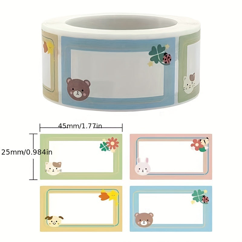 Cute Cartoon Name Sticker for Kids, Self-adhesive Label