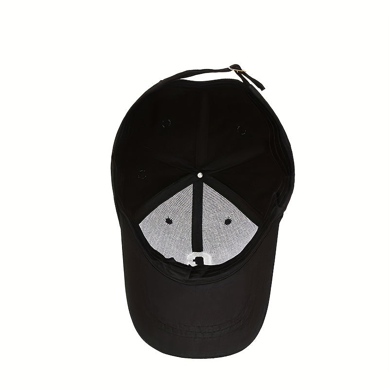 C Label Baseball Cap Cotton Solid Adjustable Sports Hat Outdoor Sunscree