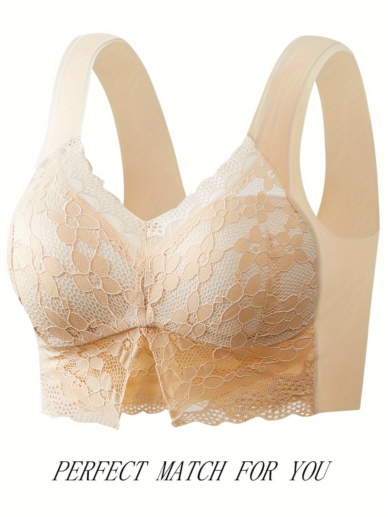Lace Wireless Bra & Scallop Trim Tank Bra Set