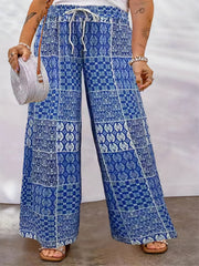  Floral Paisley Print Drawstring Pants