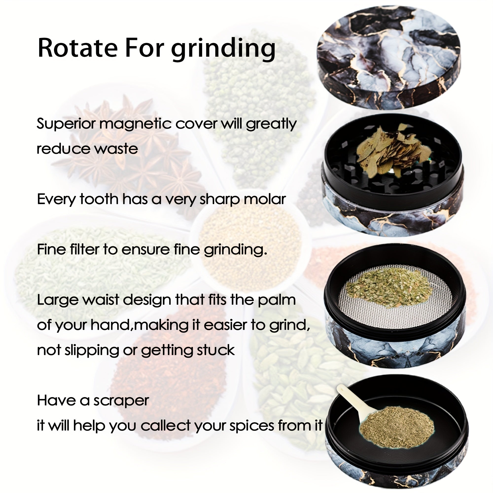 Colorful Spice Grinder Metal Grinder For Kitchen Multifunctional Spice Crusher