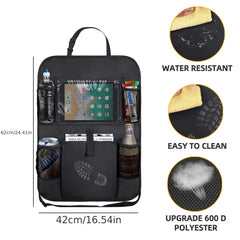 Car Seat Back Organizer w/ Tablet Holder Auto Back Seat Storage Protector