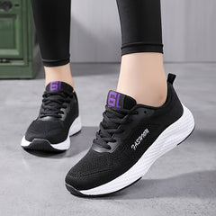 Women's Letter Graphic Slip-on Sneakers Soft Sole Breathable Mesh Shoes