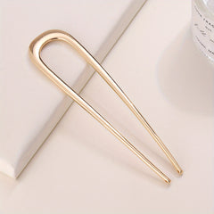 Enamel Colored Metal Hairpin Large U Shaped Ancient Style Daily Headdress