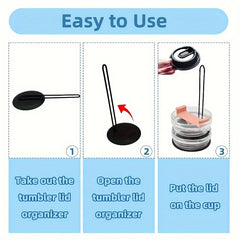 Cup Lid Storage Rack - Kitchen Cabinet Organizer