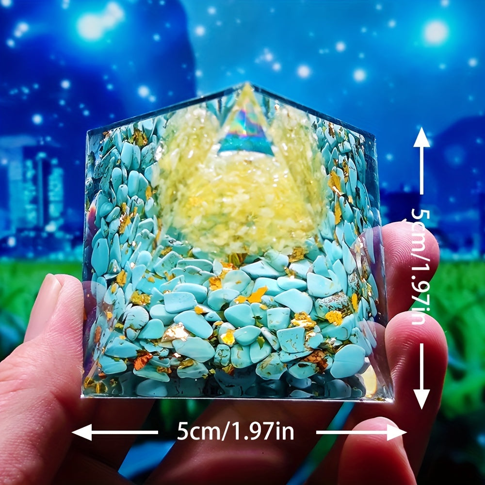 Lucky Stone Orgone Pyramid Chakra Energy Generator