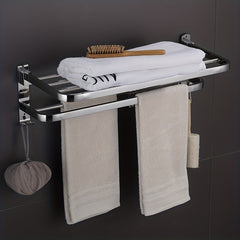Stainless Steel Foldable Towel Storage Rack Wall Mounted Holder