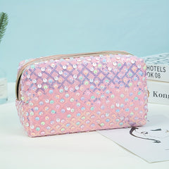 Sequin Cosmetic Bag for Women and Girls - Travel and Toiletry Organizer