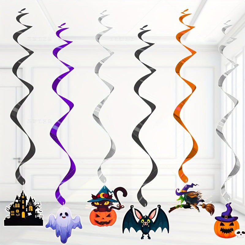 6pcs Halloween Swirl Decorations Spiral Paper Hanging Ornaments
