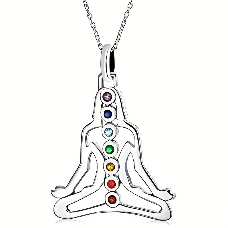 7 Chakra Meditation Pendant Yoga Chakra Healing Stone Necklace