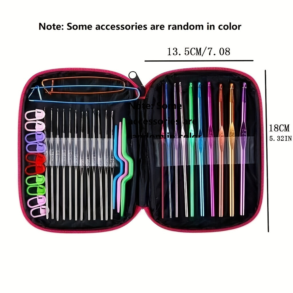 100pcs Crochet Hooks Set Knitting Needles Hook Knit Gauge Scissors