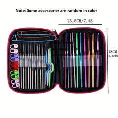100pcs Crochet Hooks Set Knitting Needles Hook Knit Gauge Scissors