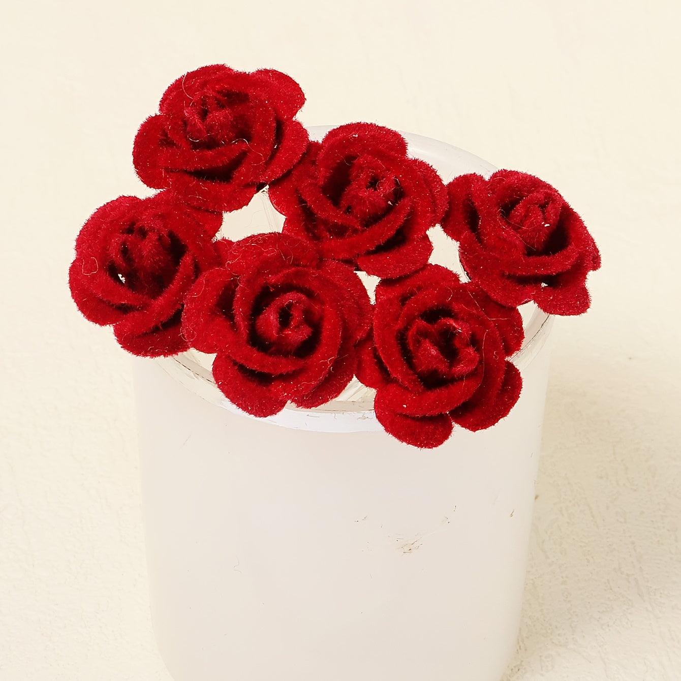 Rose Flower Hair Clips Wedding Bridal Barrette Set of 6