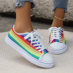 Colorful Fall Round Toe Flat Skate Shoes Lightweight Comfortable