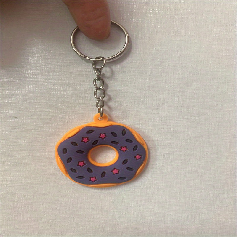 Donut PVC Keychain For Backpack Car Key