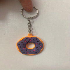 Donut PVC Keychain For Backpack Car Key