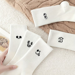 5 Pairs Women's Cartoon Print Socks