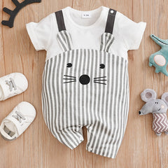 Mouse Print Baby Boys Long Sleeve Jumpsuit