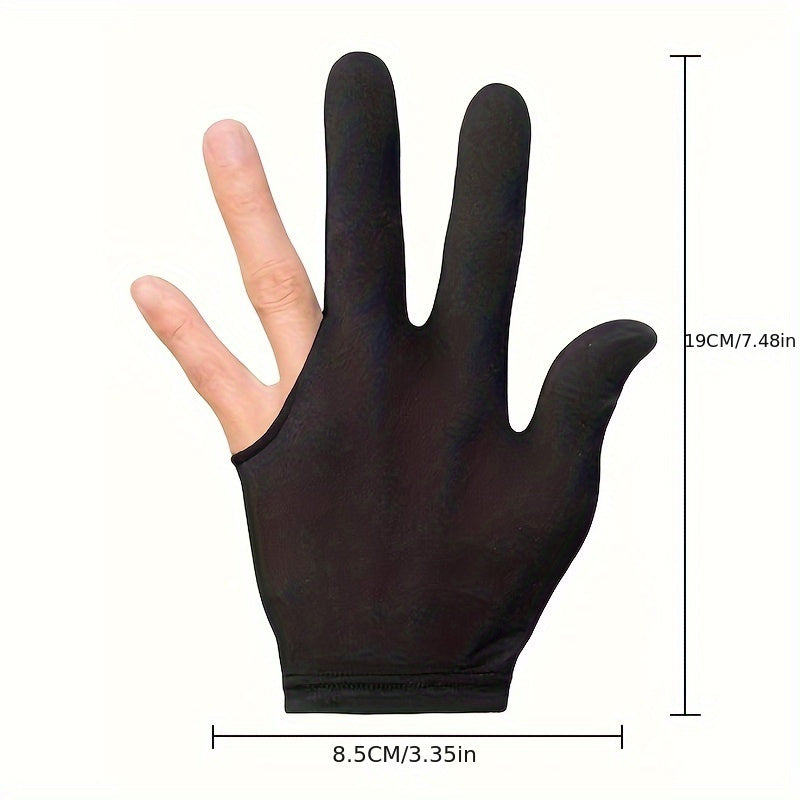 3 Finger Billiard Gloves Snooker Pool Left/Right Hand One Size Fits All