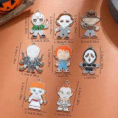 8pcs Cartoon Anime Pendant Set Keychain Necklace Earrings Bracelet Anklet