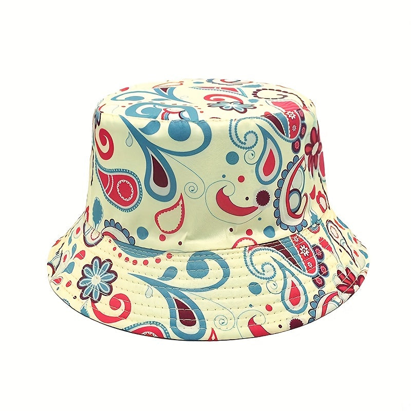 Paisley Print Bucket Hat Reversible Cartoon Anime Sunscreen Fisherman