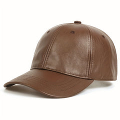 Waterproof PU Leather Baseball Cap Unisex Adjustable Sunshade Golf Hat
