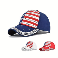 Flag Pattern Block Dad Hat Unisex Hip Hop Sun Hats
